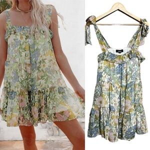 Aakaa Baby Doll Dress Tiered Mini Dress Size XS NWT
